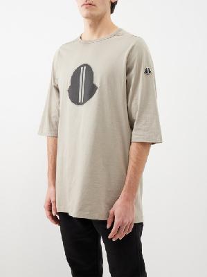 Moncler + Rick Owens - Level Logo-print Cotton-jersey T-shirt - Mens - Grey Black - L
