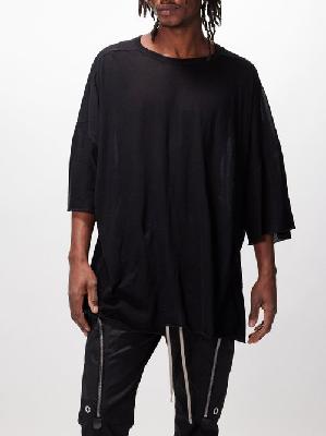 Rick Owens - Tommy Oversized Cotton T-shirt - Mens - Black - ONE SIZE