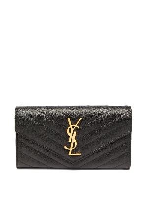 Saint Laurent - Ysl-logo Quilted-leather Continental Wallet - Womens - Black - ONE SIZE
