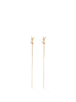 Saint Laurent - Opyum Ysl Drop Earrings - Womens - Gold