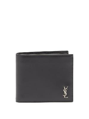 Saint Laurent - Ysl-plaque Leather Bi-fold Wallet - Mens - Black