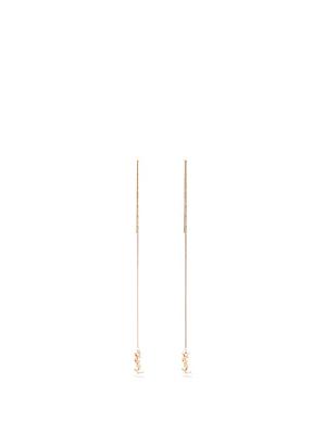 Saint Laurent - Ysl-plaque Chain Earrings - Womens - Gold - ONE SIZE