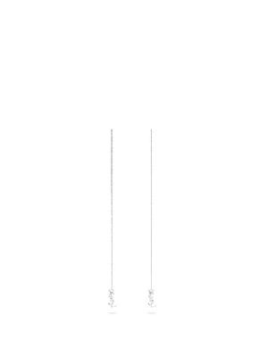 Saint Laurent - Ysl-plaque Chain Earrings - Womens - Silver - ONE SIZE