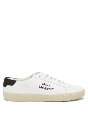 Saint Laurent - Court Logo-embroidered Leather Trainers - Womens - White - 34.5 EU/IT