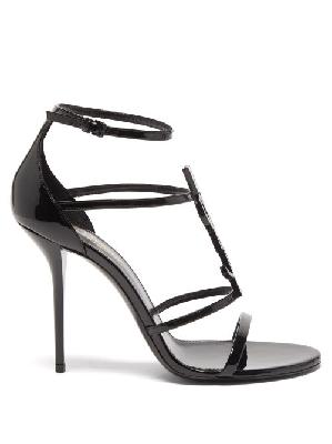 Saint Laurent - Cassandra 100 Ysl-logo Leather Sandals - Womens - Black - 34 EU/IT