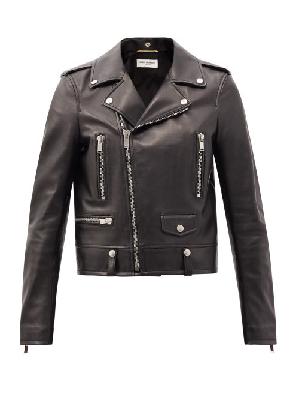 Saint Laurent - Leather Biker Jacket - Womens - Black - 34 FR