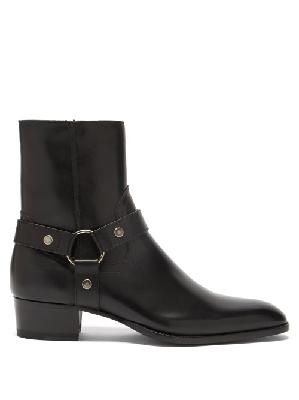 Saint Laurent - Wyatt Leather Boots - Mens - Black - 40 EU