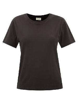Saint Laurent - Cotton-jersey T-shirt - Womens - Black - S