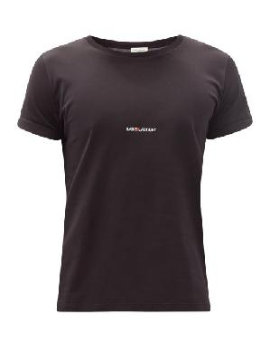 Saint Laurent - Logo-print Cotton-jersey T-shirt - Mens - Black - S