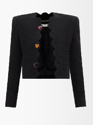 Saint Laurent - Wool-blend Bouclé Tweed Jacket - Womens - Black - 36 FR