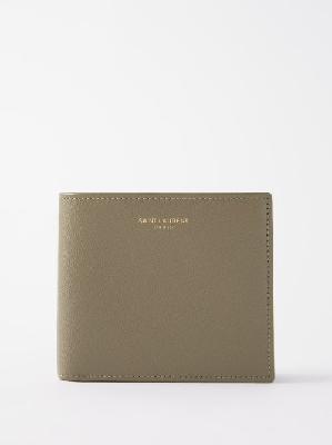Saint Laurent - Logo-print Leather Bi-fold Wallet - Mens - Light Green