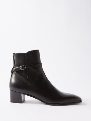 Saint Laurent - Terry Leather Jodhpur Boots - Mens - Black - 39 EU