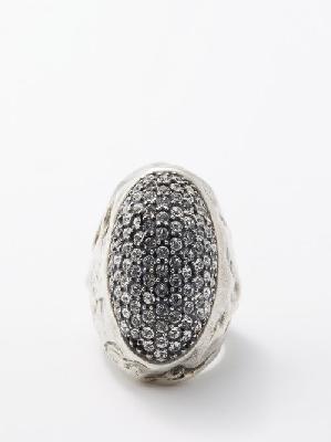 Saint Laurent - Crystal-embellished Ring - Womens - Silver - 6