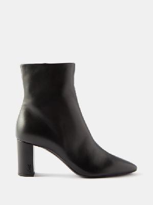 Saint Laurent - Lou 70 Ysl-logo Leather Ankle Boots - Womens - Black - 36 EU/IT
