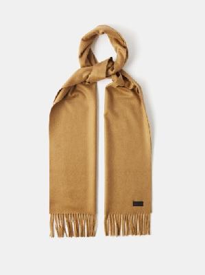 Saint Laurent - Fringed Cashmere Scarf - Womens - Brown - ONE SIZE