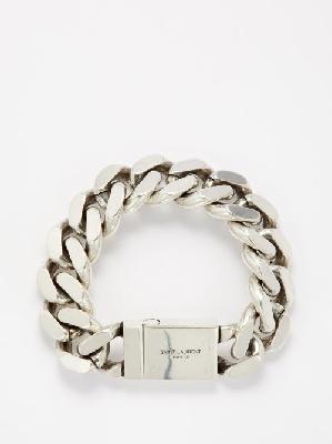 Saint Laurent - Logo-engraved Curb-chain Bracelet - Womens - Silver - M