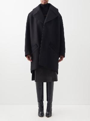 Saint Laurent - Oversized Pressed Wool Coat - Womens - Black - 34 FR