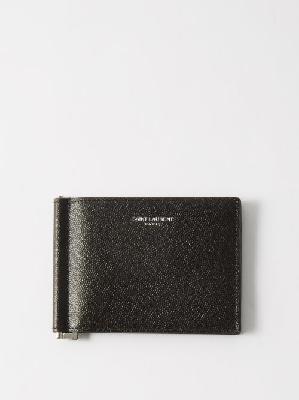 Saint Laurent - Pebbled-leather Bi-fold Wallet - Mens - Black - ONE SIZE