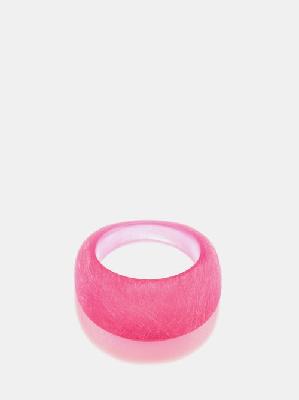 Saint Laurent - Resin Ring - Womens - Pink - 5