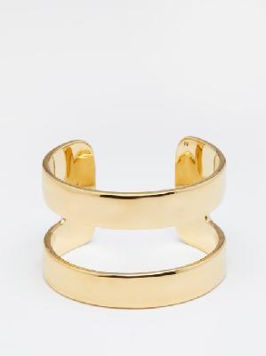 Saint Laurent - Double-band Cuff - Womens - Yellow Gold - S