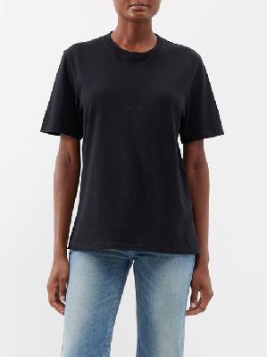 Saint Laurent - Logo-embroidered Organic-cotton T-shirt - Womens - Black - XS