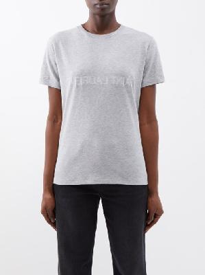 Saint Laurent - Reverse-logo Cotton-jersey T-shirt - Womens - Grey - 3XL