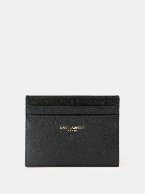 Saint Laurent - Logo-print Leather Cardholder - Mens - Black - ONE SIZE