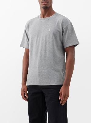 Saint Laurent - Cotton-blend Piqué T-shirt - Mens - Grey - L