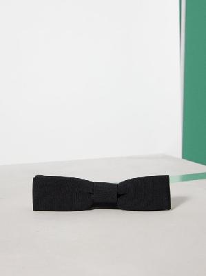 Saint Laurent - Rectangular Cotton-faille Bow Tie - Mens - White - ONE SIZE
