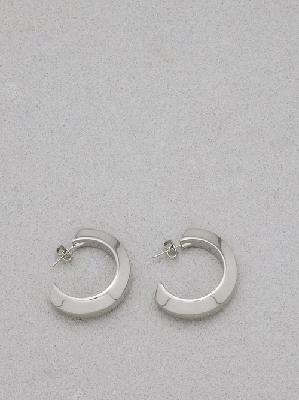 Saint Laurent - Thick Silver-plated Hoop Earrings - Womens - Silver - ONE SIZE