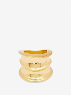 Saint Laurent - Interlaced Chunky Ring - Womens - Gold - 7
