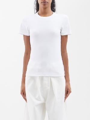 Saks Potts - Uma Scalloped Organic-cotton Jersey T-shirt - Womens - White - L
