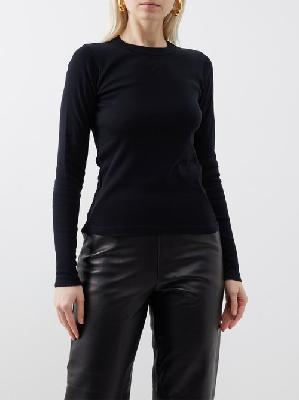 Saks Potts - Eloise Organic-cotton Jersey Long-sleeved T-shirt - Womens - Black - L