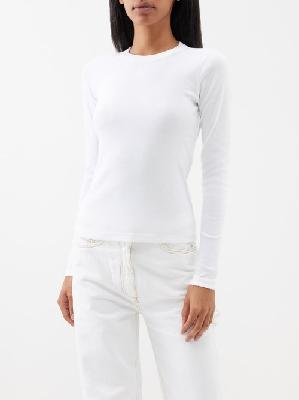 Saks Potts - Eloise Organic-cotton Long-sleeved T-shirt - Womens - White - XL