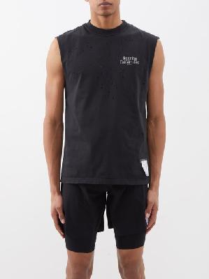 Satisfy - Mothtech Organic-cotton Sleeveless T-shirt - Mens - Black - M