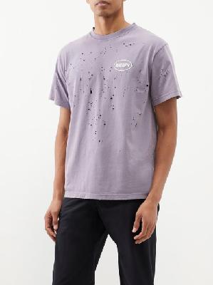 Satisfy - Mothtech Perforated Cotton-jersey T-shirt - Mens - Purple - L