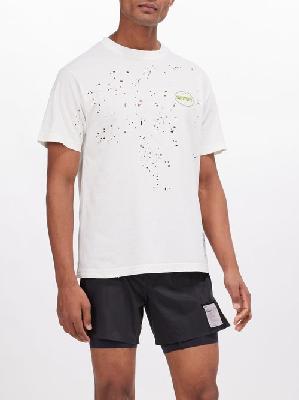 Satisfy - Mothtech Perforated Organic-cotton Jersey T-shirt - Mens - Off White - L