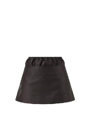 Shushu/tong - Appliqué-logo Double-waist Shell Mini Skirt - Womens - Black - 10 UK
