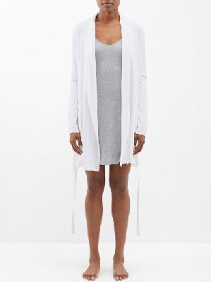 Skin - Belted Organic Pima-cotton Wrap Robe - Womens - White - 1