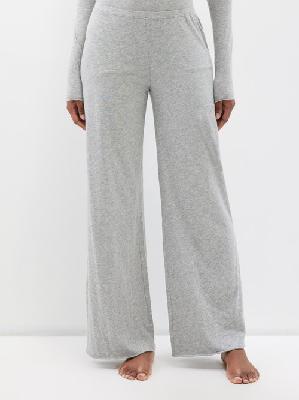 Skin - Pack Of Two Organic Pima Cotton Pyjama Trousers - Womens - White Grey - 1