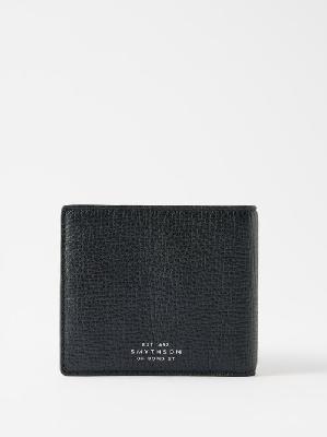 Smythson - Ludlow Grained-leather Bi-fold Wallet - Mens - Black - ONE SIZE
