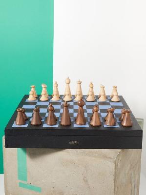 Smythson - Panama Grained-leather Chess Set - Mens - Black - ONE SIZE
