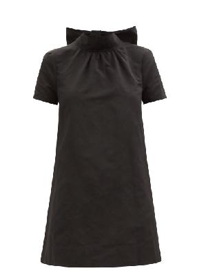 Staud - Ilana Bow-embellished Cotton-blend Mini Dress - Womens - Black - M