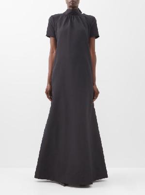 Staud - Ilana Bow-neck Grosgrain Maxi Dress - Womens - Black - L
