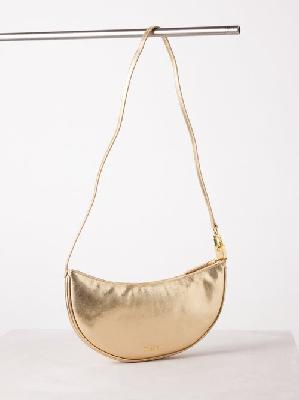 Staud - Walker Metallic-leather Shoulder Bag - Womens - Gold - ONE SIZE