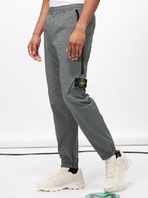 Stone Island - Logo-patch Cotton-blend Track Pants - Mens - Olive - 28 UK/US
