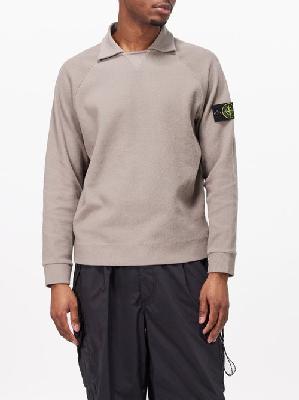 Stone Island - Spread-collar Cotton-blend Sweater - Mens - Light Brown - 3XL
