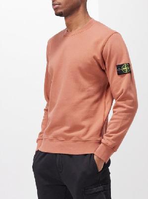 Stone Island - Logo-patch Cotton-jersey Sweatshirt - Mens - Orange - S