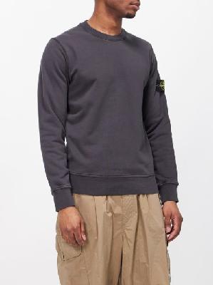 Stone Island - Logo-patch Cotton-jersey Sweatshirt - Mens - Dark Grey - S