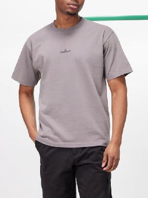 Stone Island - Logo-print Cotton-jersey T-shirt - Mens - Grey - L